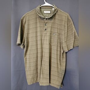 English Laundry Polo Shirt, Men's Extra Large Green Stripe Polo Shirt